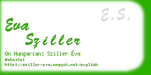eva sziller business card
