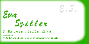 eva sziller business card